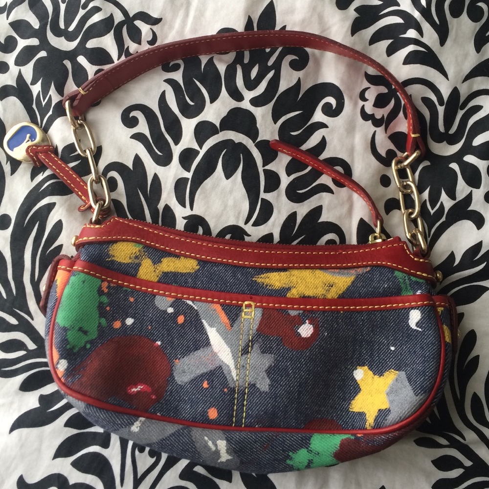 DOONEY & BOURKE Denim Splash Small Banana Baguette - Picture 2 of 4
